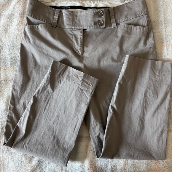Ann Taylor Pants - Ann Taylor Gray Button-Detail Trousers